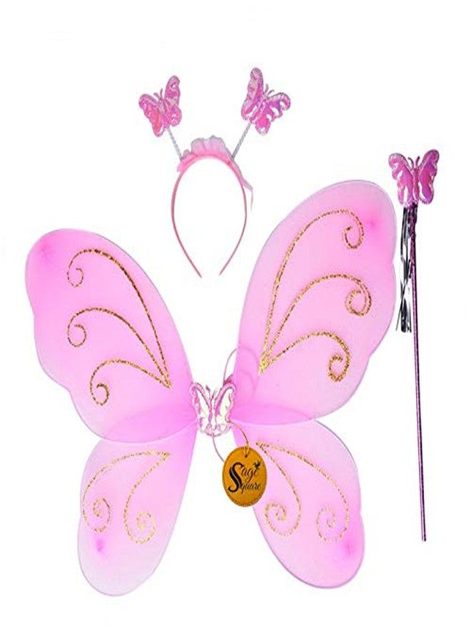 سايج سكوير زي أجنحة فراشة مربعة من سيج للأطفال الرضع، ملاك، هدية مثالية للحفلات (وردي) لوازم الحفلات/إكسسوارات الأميرات - Image 2